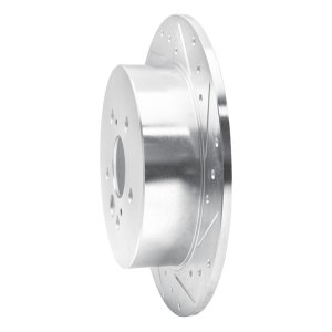 Toyota RAV4 Brake Rotor (1) - Rear Right - R1 Concepts - Drilled & Slotted - Silver - `04-`05